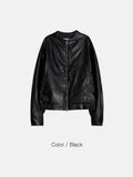 El Collarless Leather Jacket
