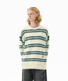 HAIRY STRIPE KNIT SWEATER