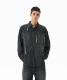 STAR RAW CUT DENIM SHIRT