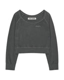 OFF-SHOULDER REVERSE LOOP SWEATSHIRT