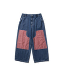 Patched Double Knee Denim Pants