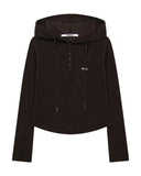 CORDUROY LOGO HOODIE TOP