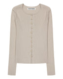 RIBBED BUTTON CARDIGAN