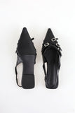 Belted stiletto mules