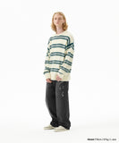 HAIRY STRIPE KNIT SWEATER