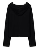 GRAPHIC LEATHER STRING TERRY HOODIE
