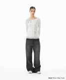WASHED DART DENIM PANT