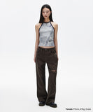 DENIM PRINTED HALTER KNIT