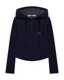 CORDUROY LOGO HOODIE TOP