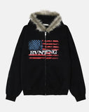 Lao Flag Hooded Zip-Up