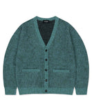 MIXED HAIRY KNIT CARDIGAN