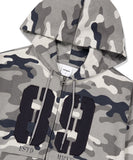 CAMO APPLIQUE HOOD ZIP UP