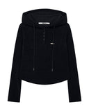 CORDUROY LOGO HOODIE TOP