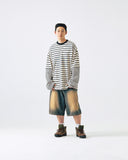 Washed Stripe Layerd Long Sleeve