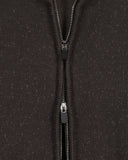 HIGH-NECK TWO-TONE KNIT ZIP-UP