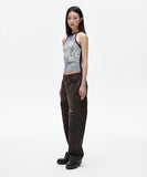 DENIM PRINTED HALTER KNIT
