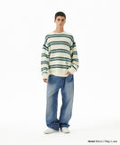 HAIRY STRIPE KNIT SWEATER