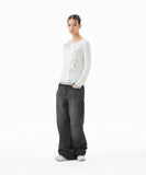 WASHED DART DENIM PANT