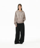 DYED CURVED SEAM CROP HOODIE
