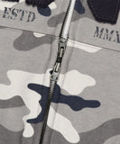 CAMO APPLIQUE HOOD ZIP UP