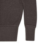 HIGH-NECK TWO-TONE KNIT ZIP-UP