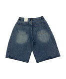 Side Tuck Bermuda Denim