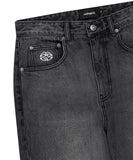 BACK LOGO WASHED DENIM PANT