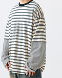 Washed Stripe Layerd Long Sleeve