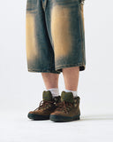 Vintage Washed Denim Half Pants