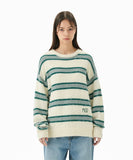 HAIRY STRIPE KNIT SWEATER