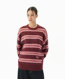 HAIRY STRIPE KNIT SWEATER