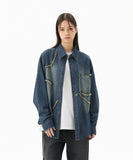 STAR RAW CUT DENIM SHIRT