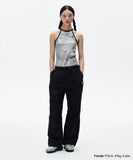 DENIM PRINTED HALTER KNIT