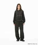 DYED CURVED SEAM CROP HOODIE