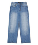BACK LOGO WASHED DENIM PANT