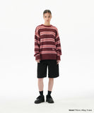 HAIRY STRIPE KNIT SWEATER