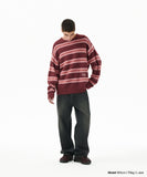 HAIRY STRIPE KNIT SWEATER