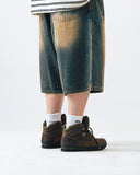 Vintage Washed Denim Half Pants
