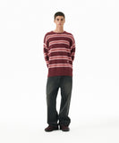 HAIRY STRIPE KNIT SWEATER