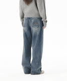 WASHED DART DENIM PANT