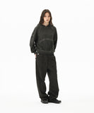 DYED CURVED SEAM CROP HOODIE