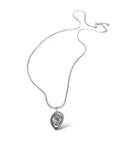SILVER BUTTON NECKLACE