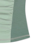 SHIRRING HALF ZIP-UP JERSEY TEE