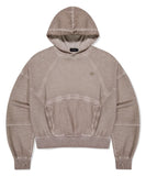 DYED CURVED SEAM CROP HOODIE