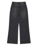 WASHED DART DENIM PANT