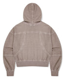 DYED CURVED SEAM CROP HOODIE