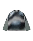 Washed Stripe Layerd Long Sleeve