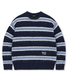 HAIRY STRIPE KNIT SWEATER