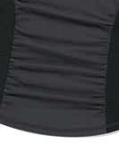 SHIRRING HALF ZIP-UP JERSEY TEE