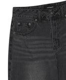 WASHED DART DENIM PANT
